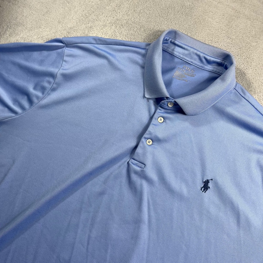 Polo Ralph Lauren Performance Mens XXL Blue Short Sleeve Golf Polo Shirt